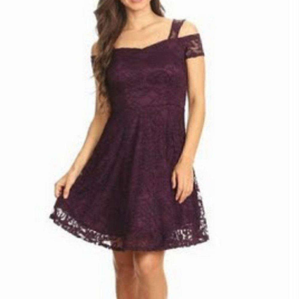 NWT. Short Sleeve Strapped Purple Laced dress Whimsigoth - Picture 1 of 4
